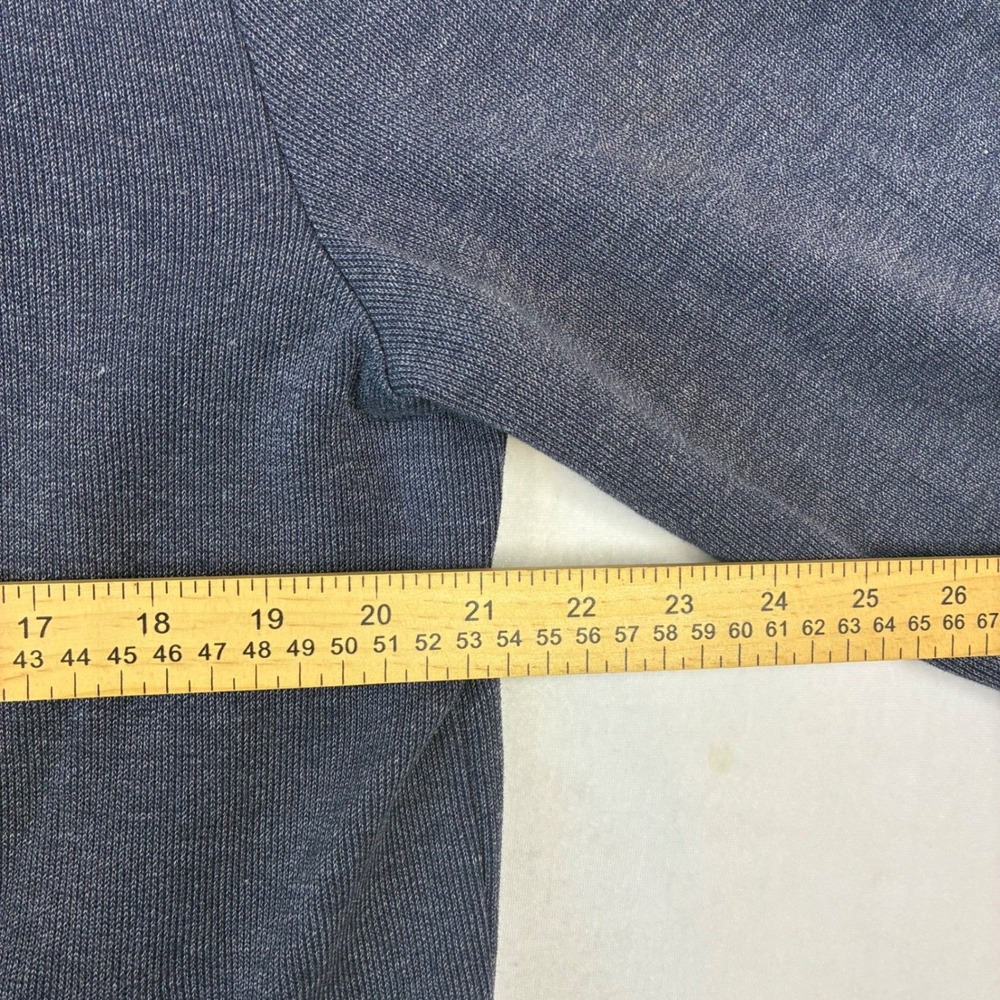 Calvin Klein Full Zip Sweater Mens Large Navy Blue Heather Mock Neck Casual Logo - Picture 5 of 8